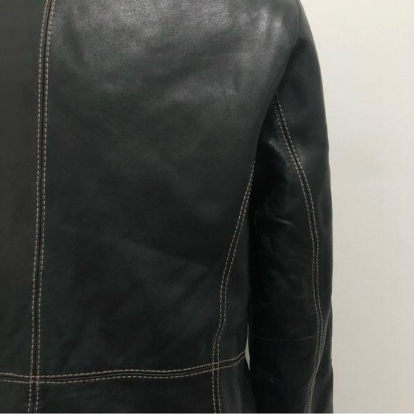 Black Leather Blazer Jacket Jessica Large - Picture 6 of 10